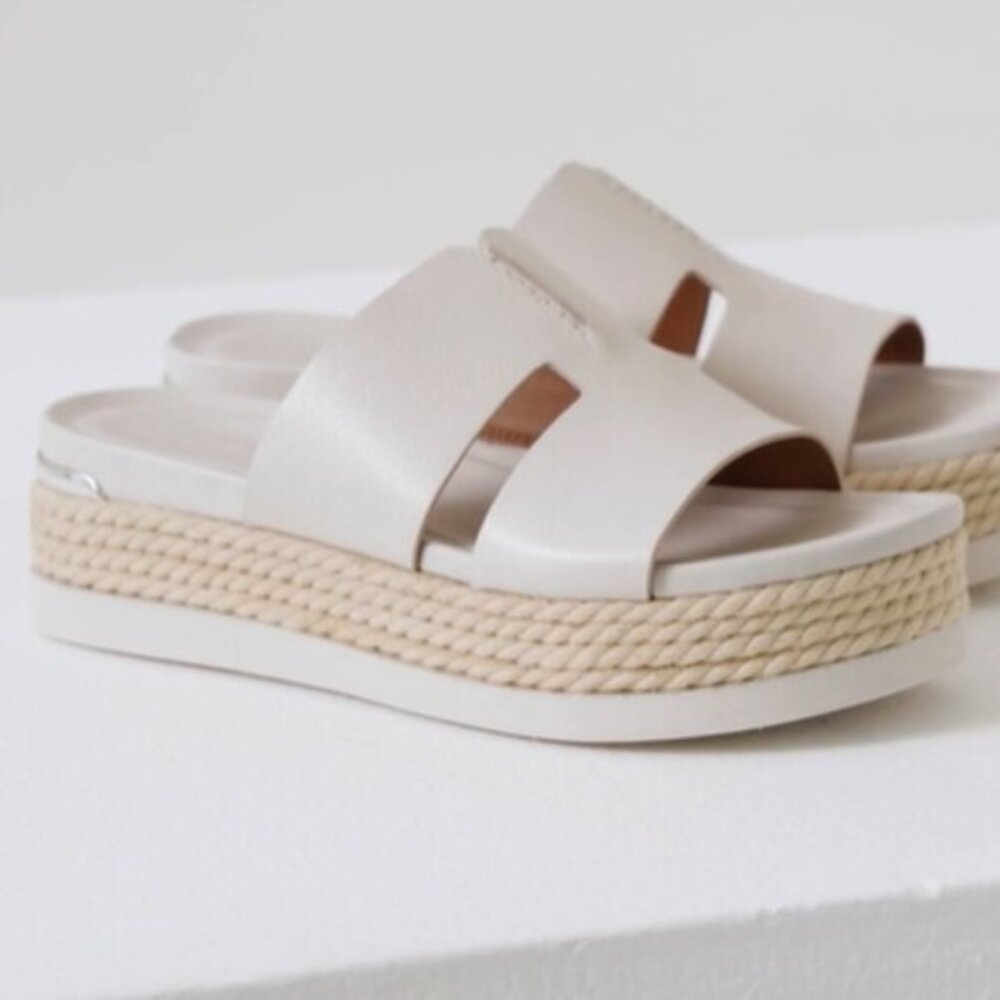 Franco Sarto 'Kenny' Espadrille Platforms Sandals in Gray/Taupe Size 9.5